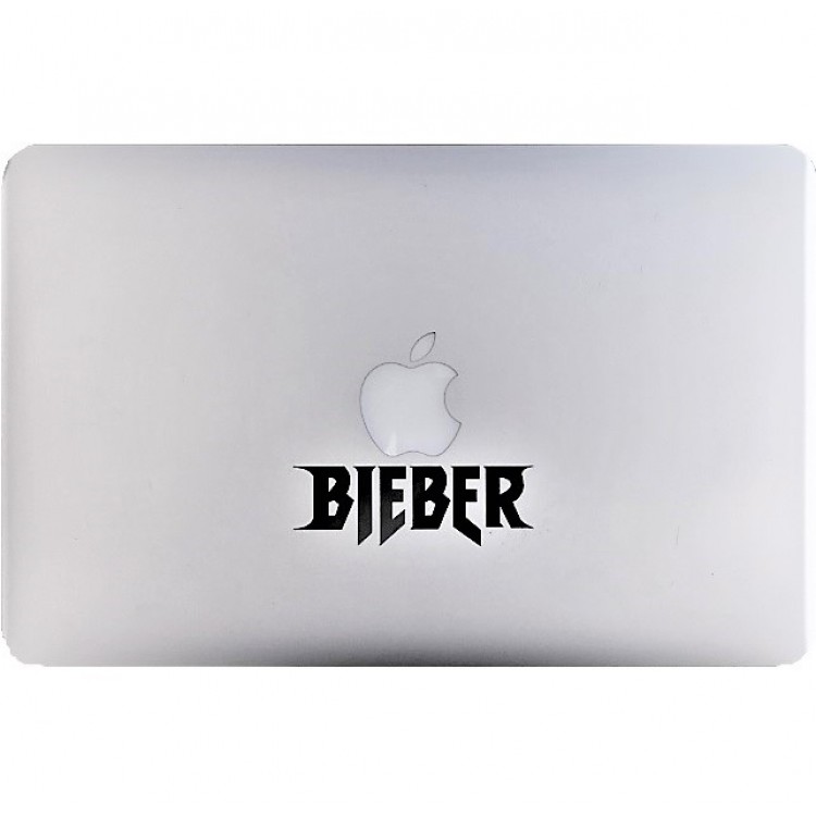 Bieber Macbook Sticker Zwarte Stickers